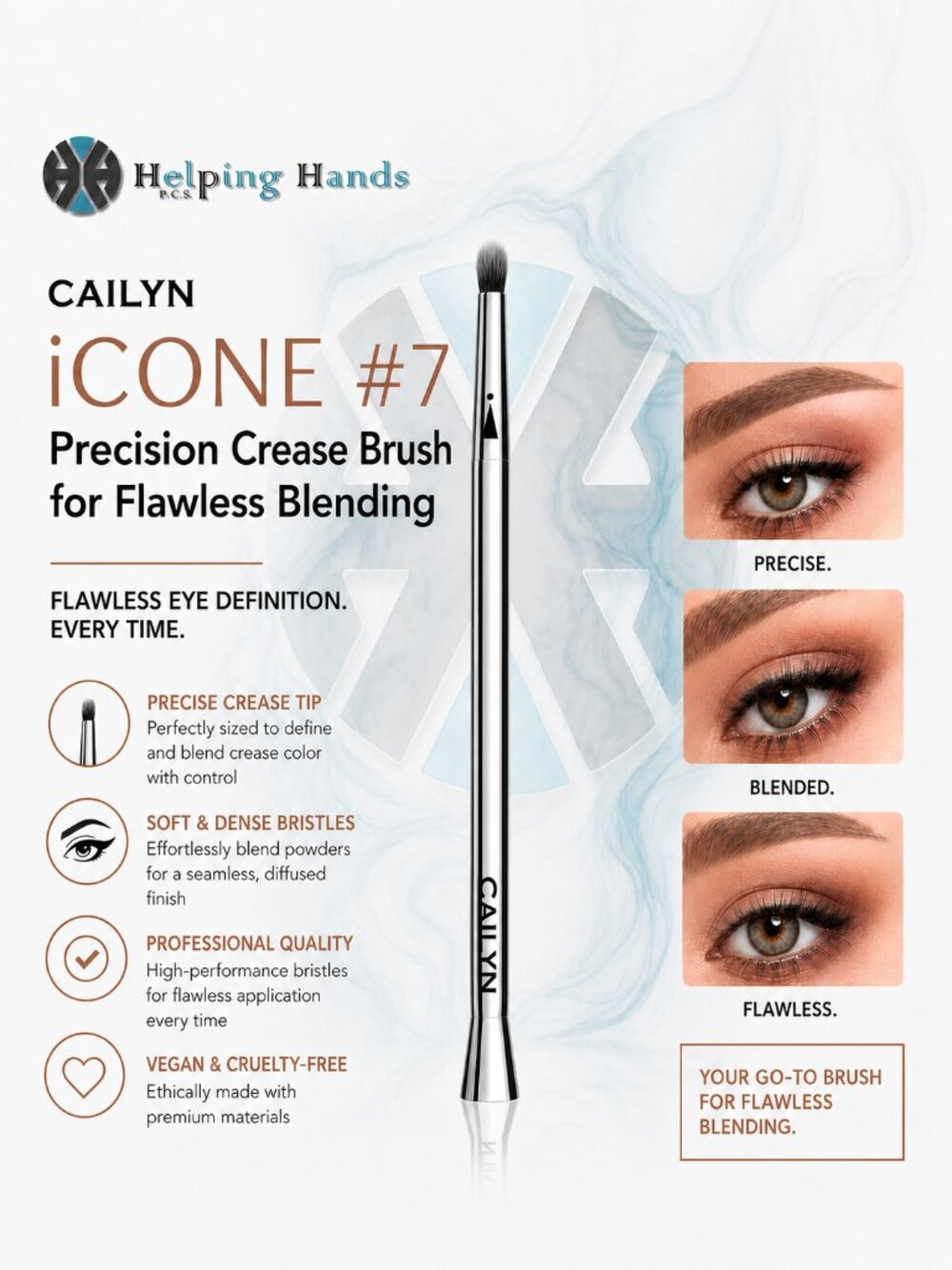 Cailyn iCONE #7 Precision Crease Brush for Flawless Blending